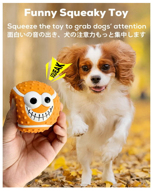 Squeaky Dog Ball, [4 Pack] Latex Rubber Dog Squeak Toys