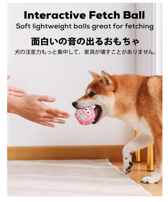Squeaky Dog Ball, [4 Pack] Latex Rubber Dog Squeak Toys