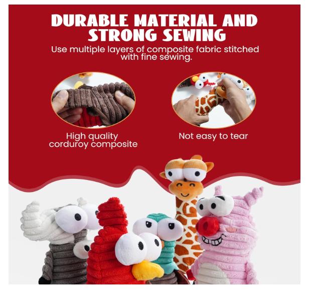 5 pcs Dog Squeaky Toys, 5 Funny Strange Squeak Sounds for 5 Different Animals