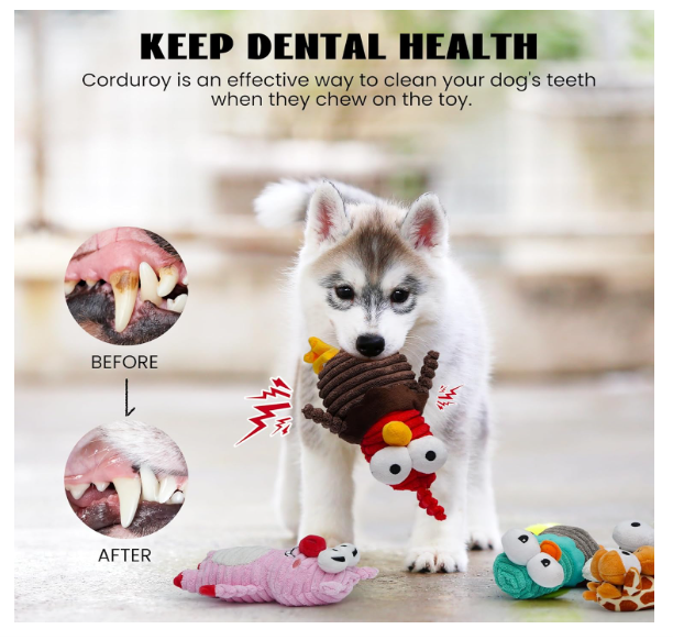 5 pcs Dog Squeaky Toys, 5 Funny Strange Squeak Sounds for 5 Different Animals