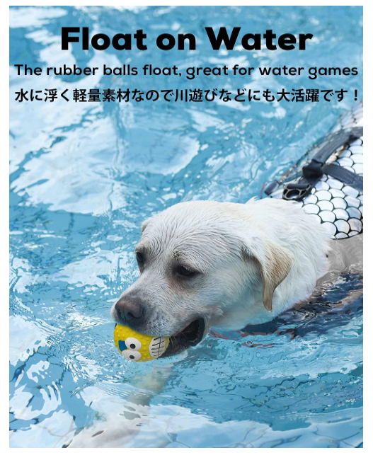 Squeaky Dog Ball, [4 Pack] Latex Rubber Dog Squeak Toys